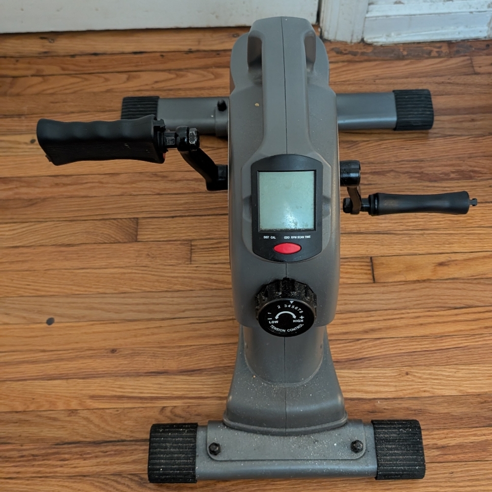 Compact Gray Exercise Bike